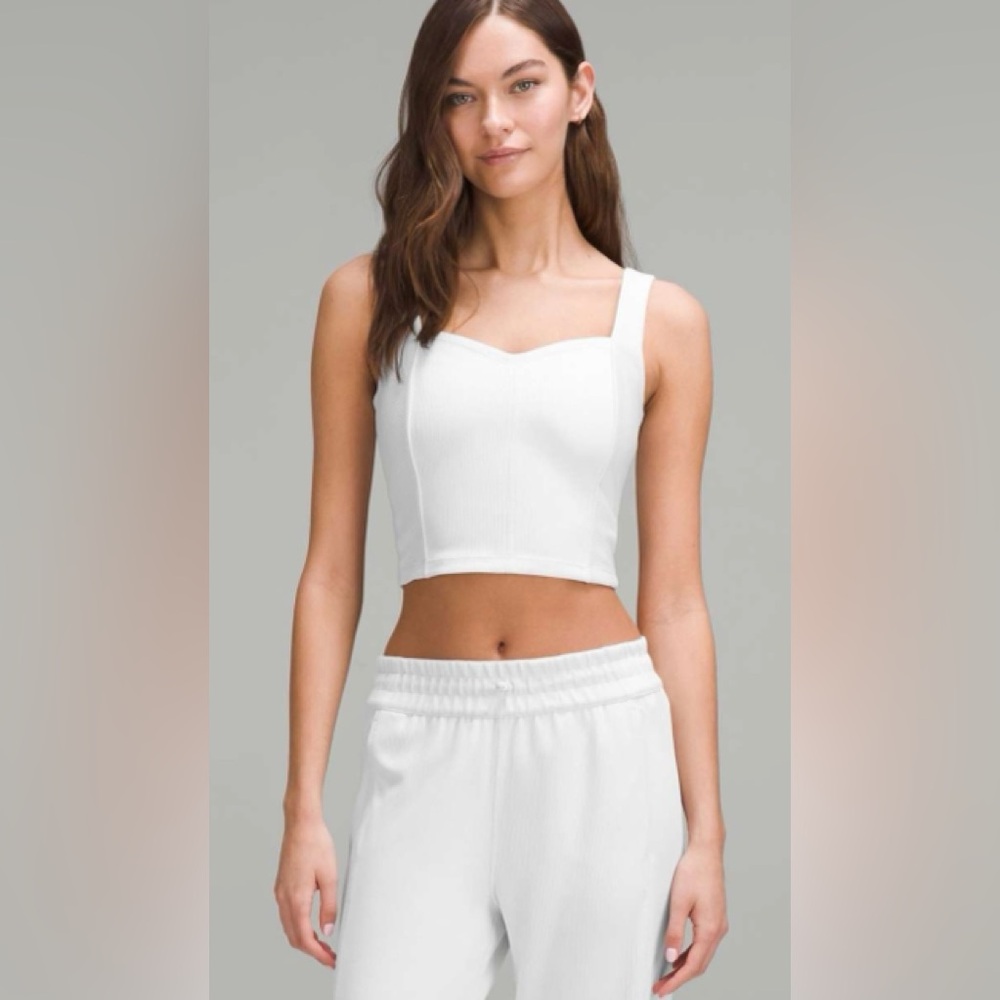 Lululemon Ribbed Softstreme Sweetheart Tank Top Light Vapor Medium